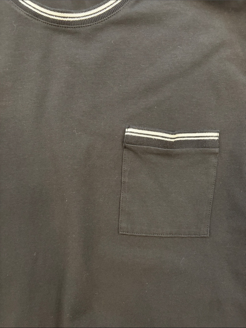 Express Black Short-Sleeve Pocket Tee with White Trim - Picture 4 of 6